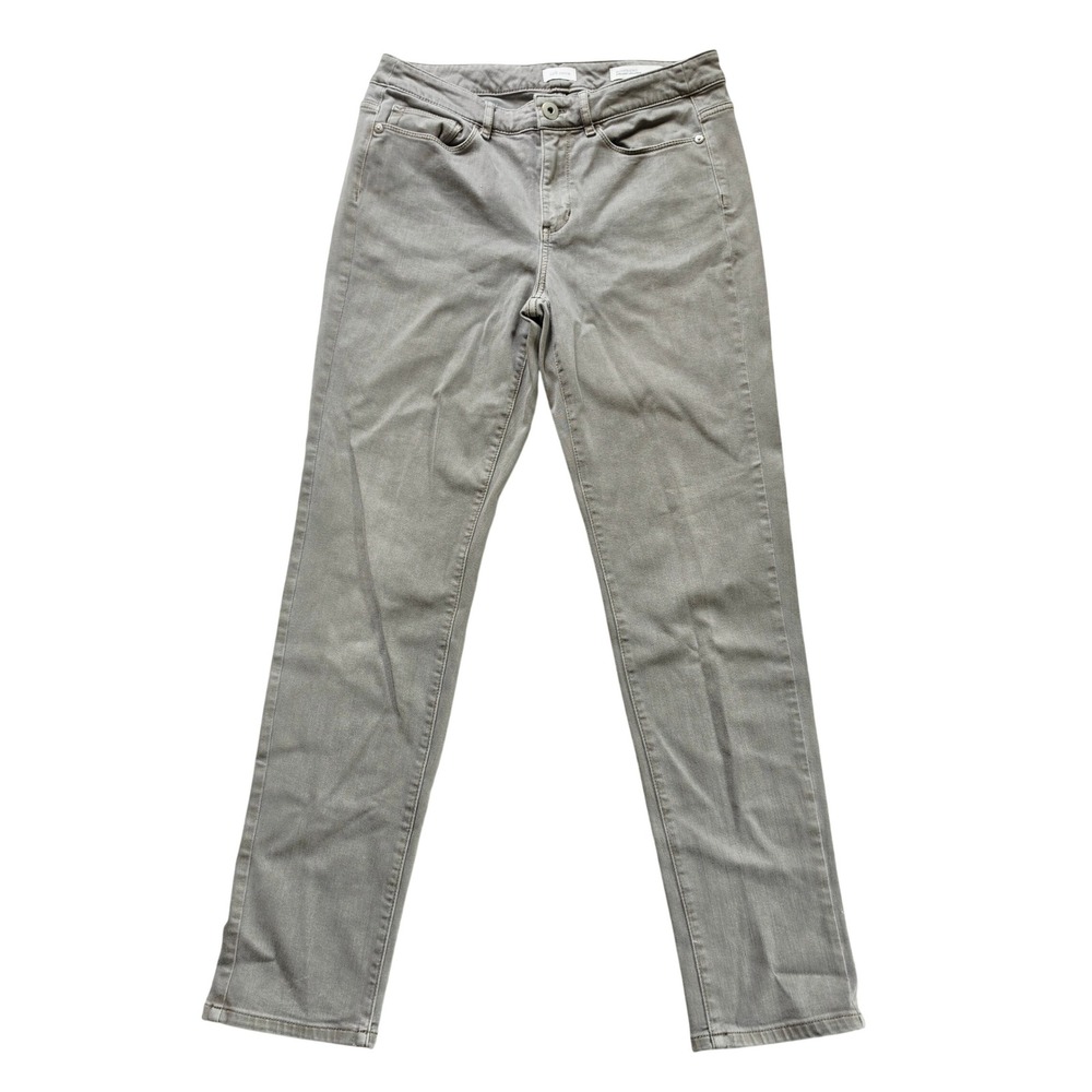 J. Jill Boyfriend Straight Leg Ankle Jeans Light Soft Taupe Stretch Denim Size 6 - Picture 2 of 10